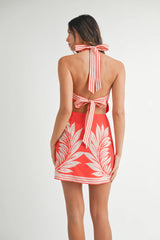 Alora Palm Mini Dress