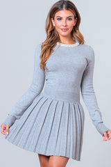 Lila Knit Pleated Mini Dress