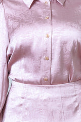 Sophia Textured Collar Top & Skirt Set