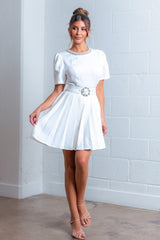 Emilia Pearled Rhinestone Mini Skirt Set