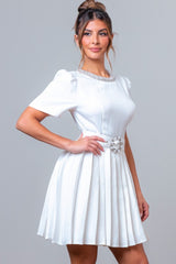 Emilia Pearled Rhinestone Mini Skirt Set