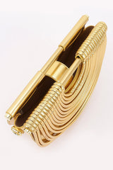 Metallic Arc-shaped Handbag