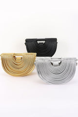 Metallic Arc-shaped Handbag