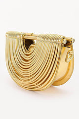 Metallic Arc-shaped Handbag