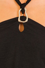 Claudia Metal Ring Halter Top