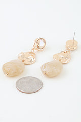 Hammered Crystal Stone Drop Earrings