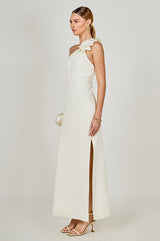 Flower Detail One Shoulder Maxi Dress