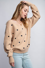 Heart Pattern Sweater
