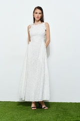 Romantic Floral Eyelet Maxi Dress