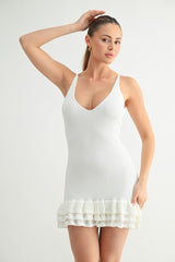 Nova Ruffled Hem Knit Mini Dress