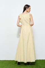 Romantic Floral Eyelet Maxi Dress