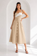 Front Folded Midi Dress W/belt