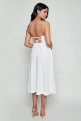 Celina Lace-up Back Midi Dress