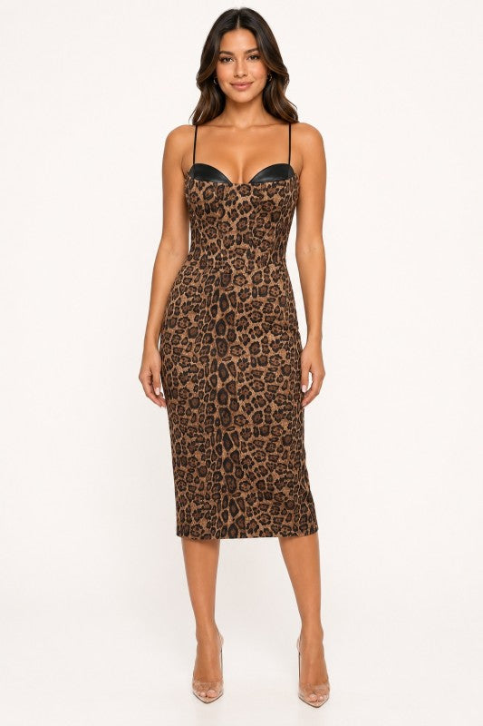Leopard Print Bodycon Midi Dress – Styles Boutique Miami