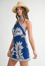 Alora Palm Mini Dress