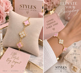 Blush Clover Charm Bracelet
