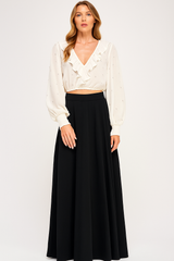 Glam Ruffle Chiffon Crystal Blouse