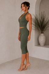 Olive Capri Pant Set