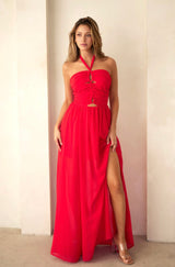 Carolina Cut-Out Halter Maxi Dress