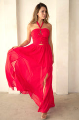 Carolina Cut-Out Halter Maxi Dress