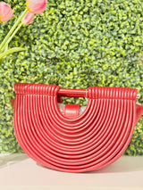 Metallic Arc-shaped Handbag