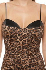 Leopard Print Bodycon Midi Dress
