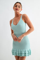 Nova Ruffled Hem Knit Mini Dress
