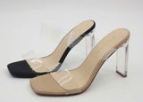 Celine Clear Double Strap Heels