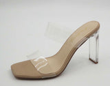 Celine Clear Double Strap Heels