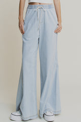 Ultra Soft Denim Wide Leg Pants
