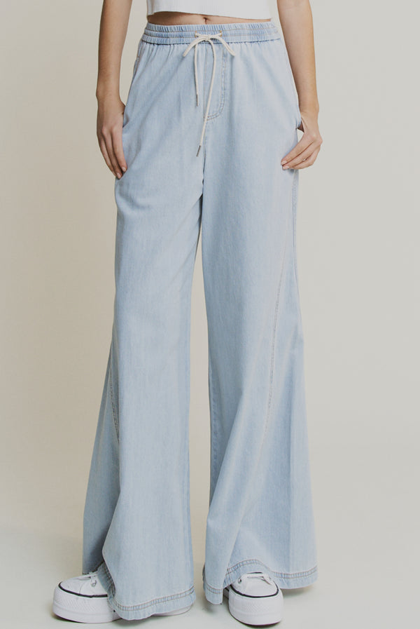 Ultra Soft Denim Wide Leg Pants