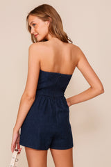 Lia Strapless Denim Romper