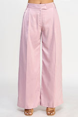 Satin Effect Wide Leg Pants