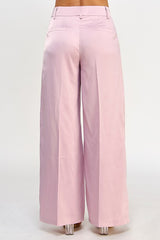 Satin Effect Wide Leg Pants