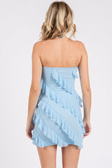 Ruffle Strapless Tube Mini Dress