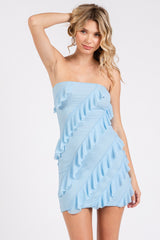 Ruffle Strapless Tube Mini Dress