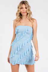 Ruffle Strapless Tube Mini Dress