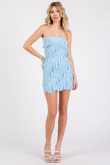 Ruffle Strapless Tube Mini Dress