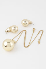 Shiny Teardrop Necklace Set