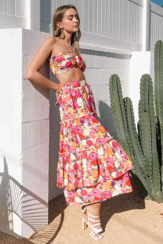 Flower Skirt Set