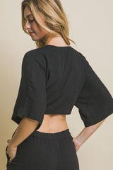 Self-tie Crop Top