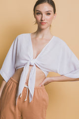 Self-tie Crop Top