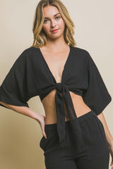 Self-tie Crop Top