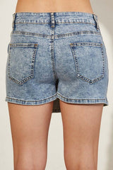 Side Zipper Denim Skort