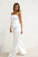 Iris Strapless Jumpsuit With Embellished Buttons