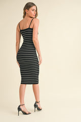 Seline Striped Midi Dress