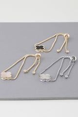 Stone Clover Box Chain Bracelet
