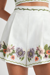 Embroiderd Top and Short Set