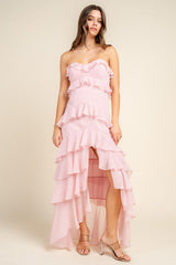 Ellis Chiffon Ruffle Maxi Dress