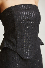 Sequin Lace Corset Top And Pant Set